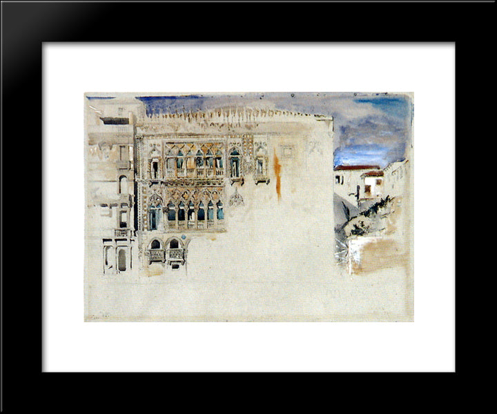 The Casa D Oro Venice 20x24 Black Modern Wood Framed Art Print Poster by Ruskin, John