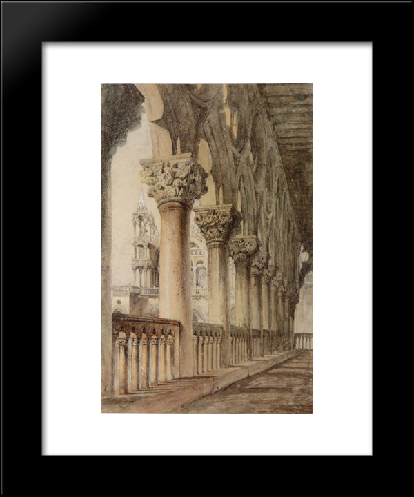 The Ducal Palace 20x24 Black Modern Wood Framed Art Print Poster by Ruskin, John