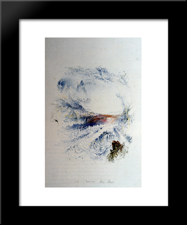 The Glacier Des Bois 20x24 Black Modern Wood Framed Art Print Poster by Ruskin, John