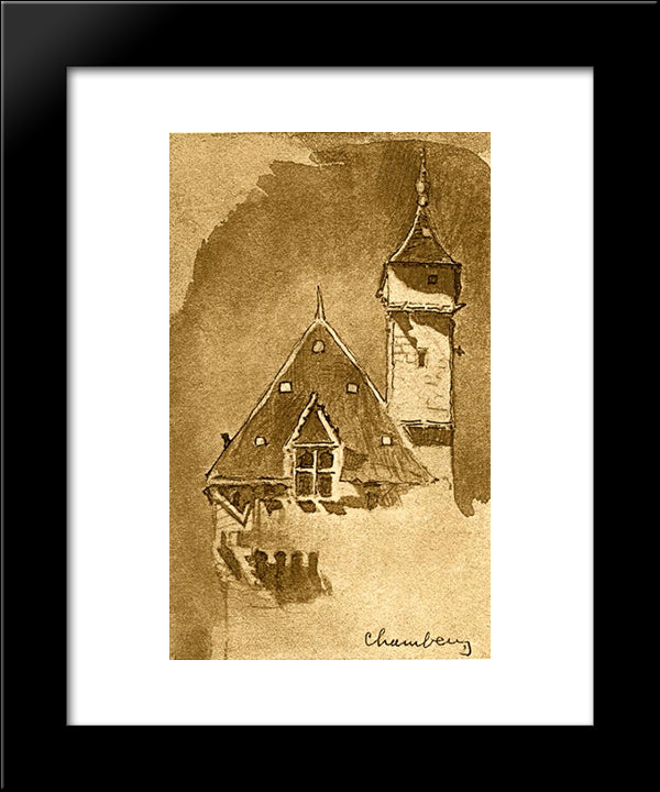 Towers 20x24 Black Modern Wood Framed Art Print Poster by Ruskin, John