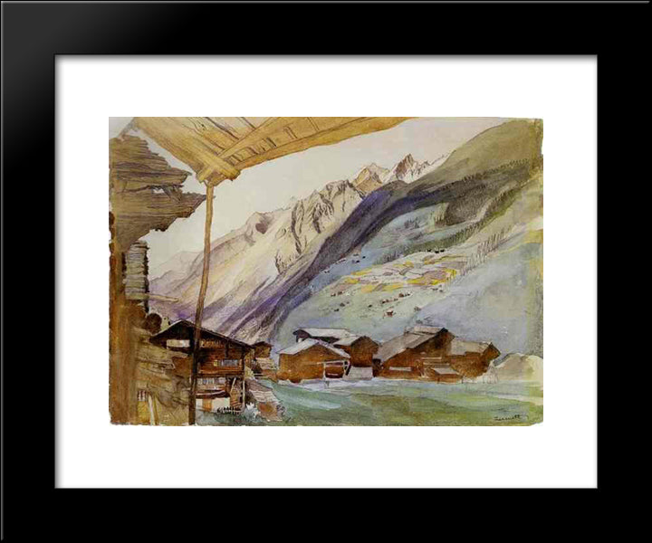 Zermatt 20x24 Black Modern Wood Framed Art Print Poster by Ruskin, John