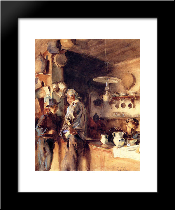 A Spanish Interior 20x24 Black Modern Wood Framed Art Print Poster by Sargent, John Singer