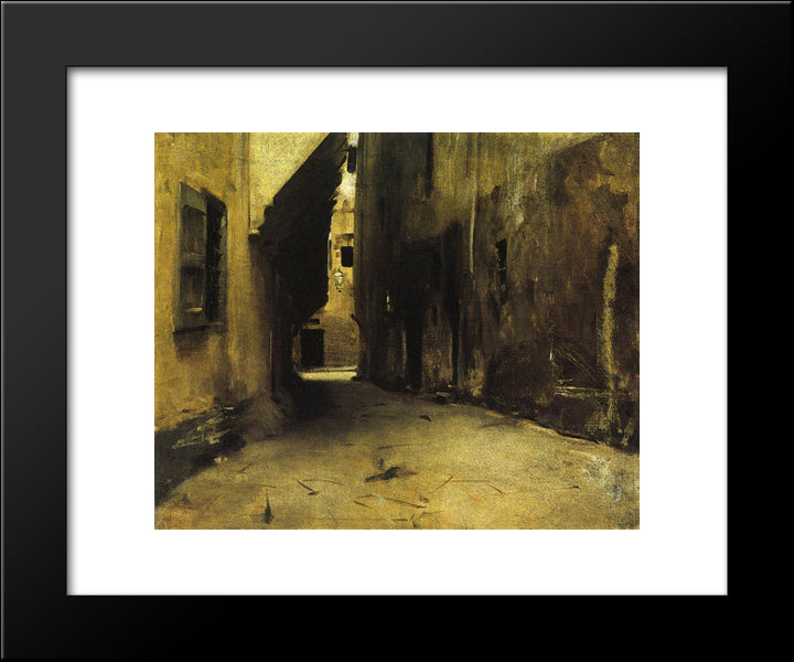 A Street In Venice 20x24 Black Modern Wood Framed Art Print Poster by Sargent, John Singer