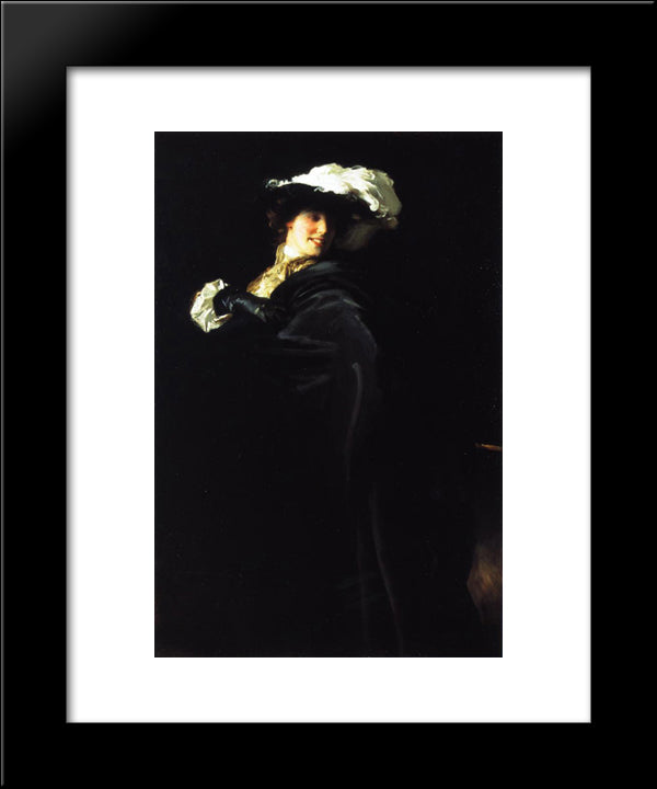 A Vele Gonfie (Also Known As Ena Wertheimer) 20x24 Black Modern Wood Framed Art Print Poster by Sargent, John Singer