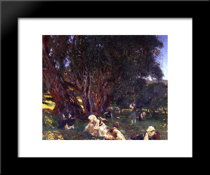 Albanian Olive Pickers 20x24 Black Modern Wood Framed Art Print Poster by Sargent, John Singer