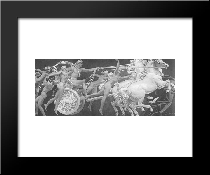 Apollo In His Chariot With The Hours 20x24 Black Modern Wood Framed Art Print Poster by Sargent, John Singer