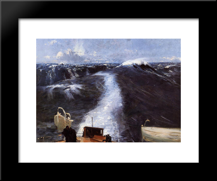 Atlantic Storm 20x24 Black Modern Wood Framed Art Print Poster by Sargent, John Singer