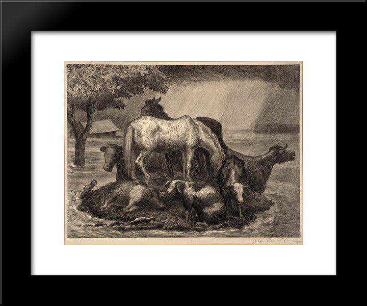 Sanctuary 20x24 Black Modern Wood Framed Art Print Poster by Steuart Curry, John