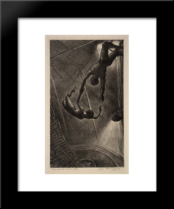 The Missed Leap 20x24 Black Modern Wood Framed Art Print Poster by Steuart Curry, John