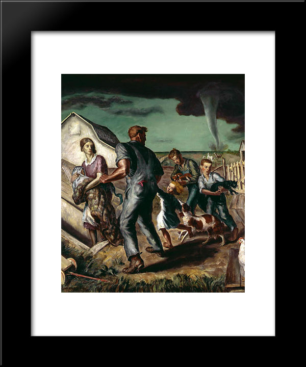 Tornado Over Kansas 20x24 Black Modern Wood Framed Art Print Poster by Steuart Curry, John