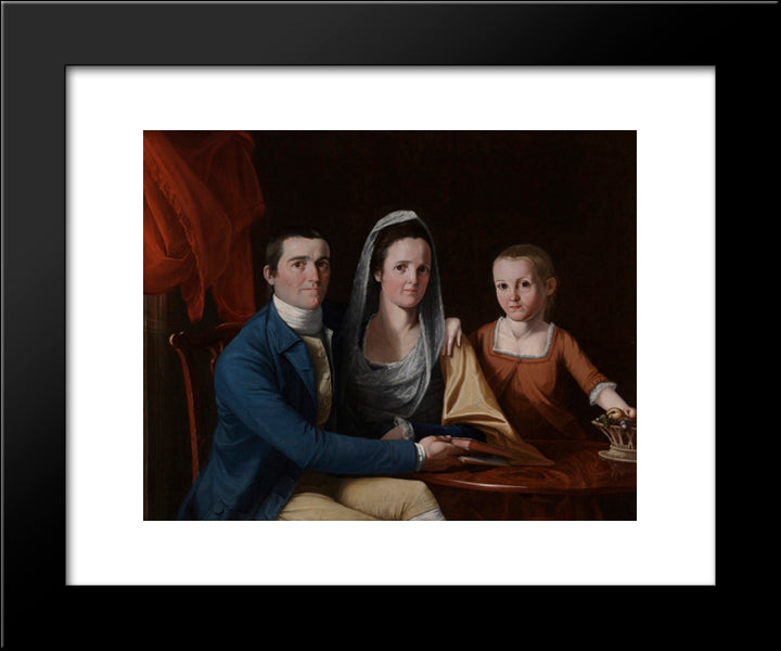 Jonathan Trumbull Jr With Mrs Trumbull And Faith Trumbull 20x24 Black Modern Wood Framed Art Print Poster by Trumbull, John
