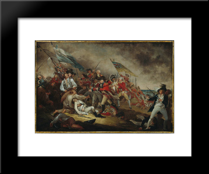 The Death Of General Warren At The Battle Of Bunker'S Hill, June 17, 1775 20x24 Black Modern Wood Framed Art Print Poster by Trumbull, John