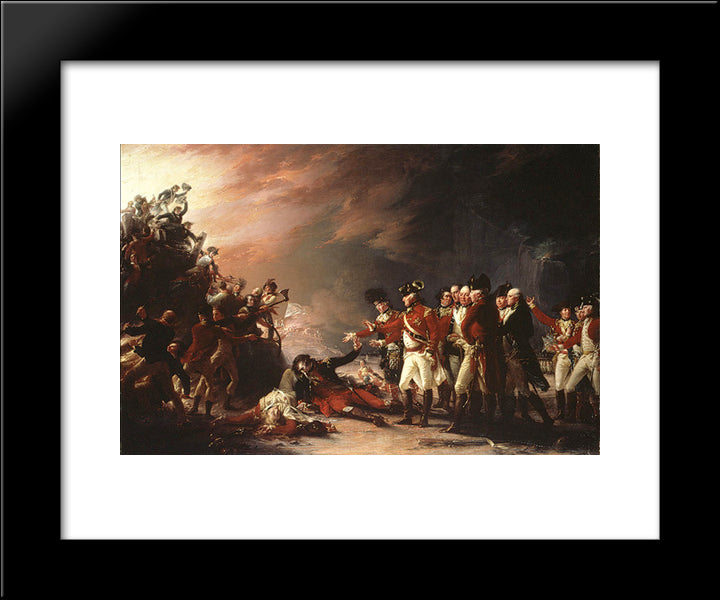 The Sortie Made By The Garrison Of Gibraltar 20x24 Black Modern Wood Framed Art Print Poster by Trumbull, John