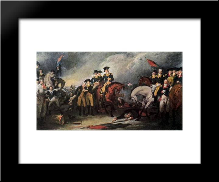 The Surrender Of The Hessian Troops At The Battle Of Trenton 20x24 Black Modern Wood Framed Art Print Poster by Trumbull, John