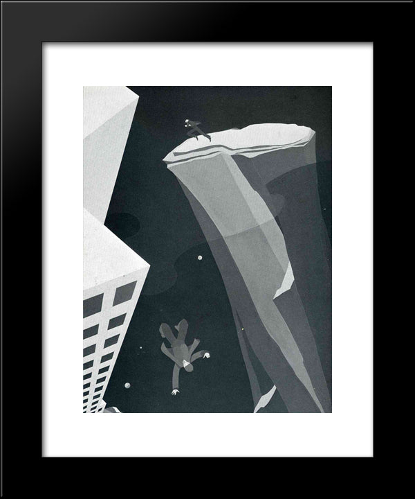 Acrophobia 20x24 Black Modern Wood Framed Art Print Poster by Vassos, John