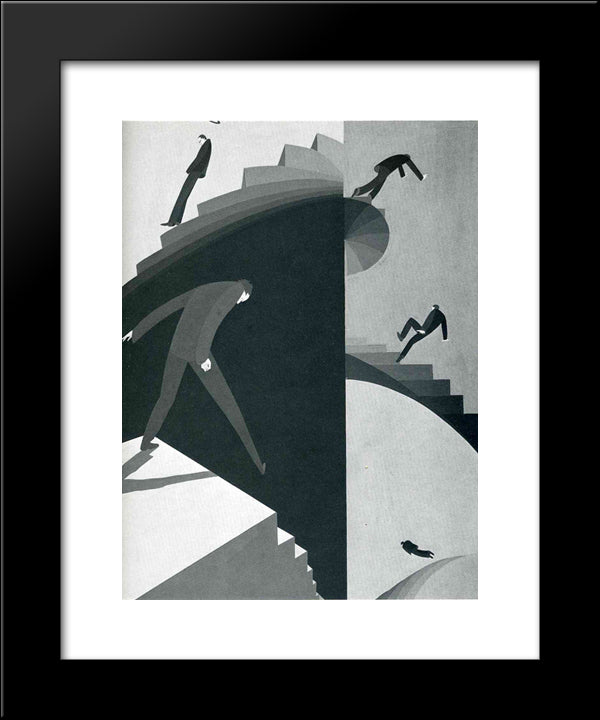 Climacophobia 20x24 Black Modern Wood Framed Art Print Poster by Vassos, John