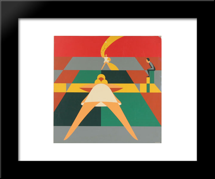 Tennis Match 20x24 Black Modern Wood Framed Art Print Poster by Vassos, John