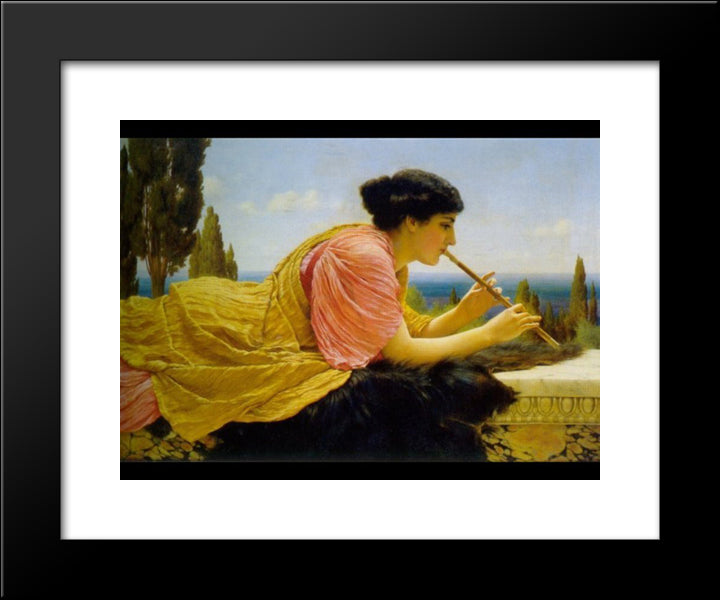 A Melody 20x24 Black Modern Wood Framed Art Print Poster by Godward, John William