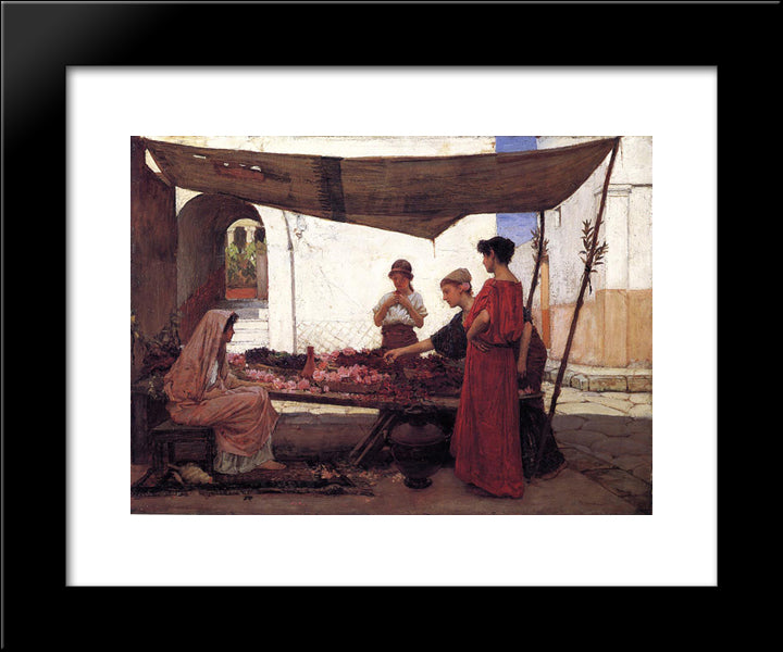 A Flower Stall 20x24 Black Modern Wood Framed Art Print Poster by Waterhouse, John William