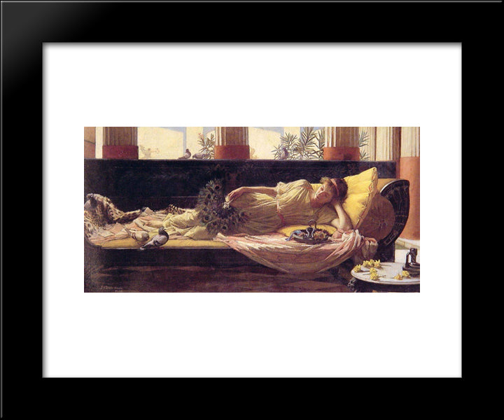 Its Sweet Doing Nothing 20x24 Black Modern Wood Framed Art Print Poster by Waterhouse, John William