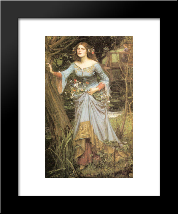Ophelia 20x24 Black Modern Wood Framed Art Print Poster by Waterhouse, John William