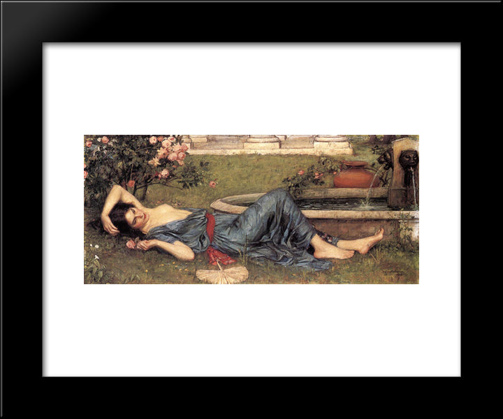 Sweet Summer 20x24 Black Modern Wood Framed Art Print Poster by Waterhouse, John William