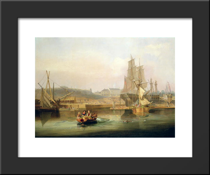 The Shipyard At Hessle Cliff 20x24 Black Modern Wood Framed Art Print Poster by Carmichael, John Wilson