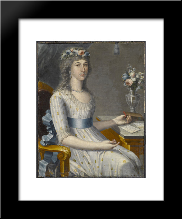 Dona Mara De Los Dolores Gutierrez Del Mazo Y Perez 20x24 Black Modern Wood Framed Art Print Poster by Campeche, Jose