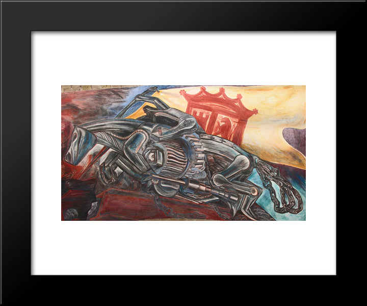 Ceiling Mural Of Hospicio Cabanas 20x24 Black Modern Wood Framed Art Print Poster by Orozco, Jose Clemente