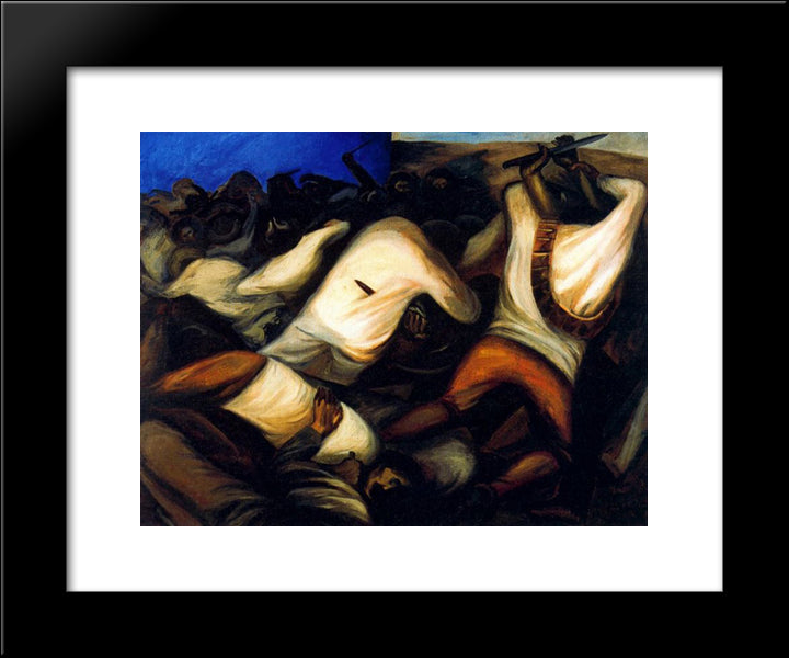 Combat 20x24 Black Modern Wood Framed Art Print Poster by Orozco, Jose Clemente