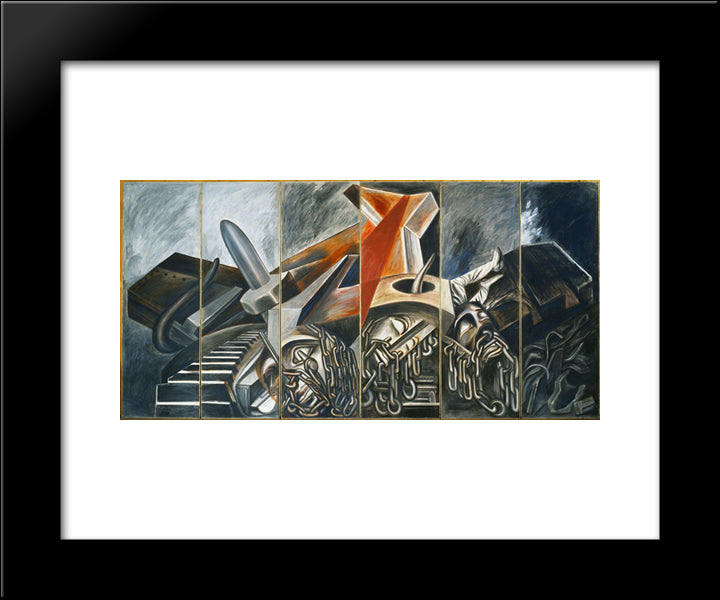 Dive Bomber And Tank 20x24 Black Modern Wood Framed Art Print Poster by Orozco, Jose Clemente