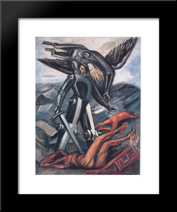 La Conquete 20x24 Black Modern Wood Framed Art Print Poster by Orozco, Jose Clemente