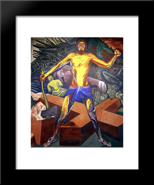 Modern Migration Of The Spirit - The Epic Of American Civilization 20x24 Black Modern Wood Framed Art Print Poster by Orozco, Jose Clemente