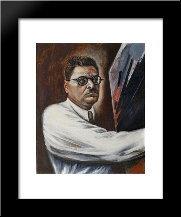 Self-Portrait 20x24 Black Modern Wood Framed Art Print Poster by Orozco, Jose Clemente