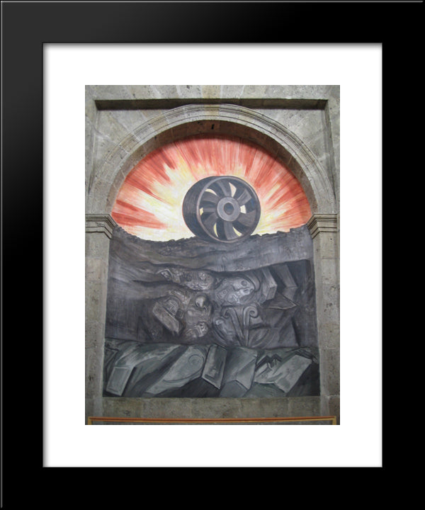 Wheel 20x24 Black Modern Wood Framed Art Print Poster by Orozco, Jose Clemente