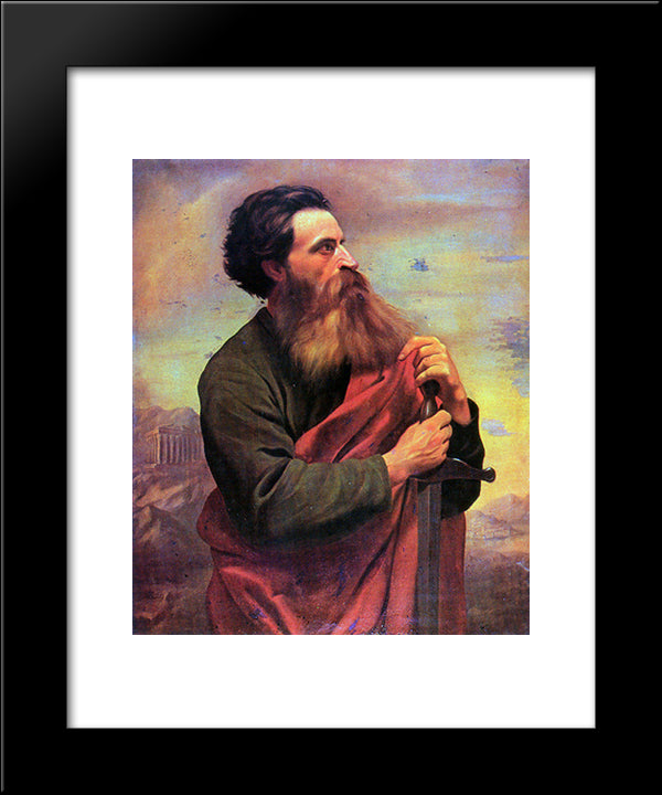 Apostolo So Paulo 20x24 Black Modern Wood Framed Art Print Poster by Almeida Junior, Jose Ferraz de