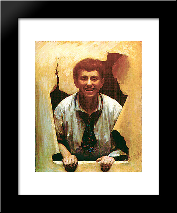 Boy 20x24 Black Modern Wood Framed Art Print Poster by Almeida Junior, Jose Ferraz de