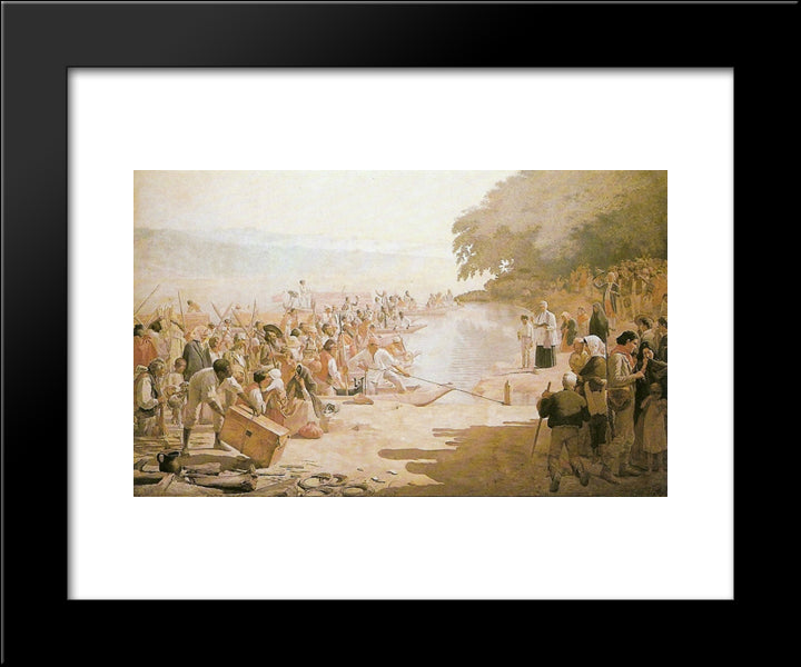 Monco Departing 20x24 Black Modern Wood Framed Art Print Poster by Almeida Junior, Jose Ferraz de