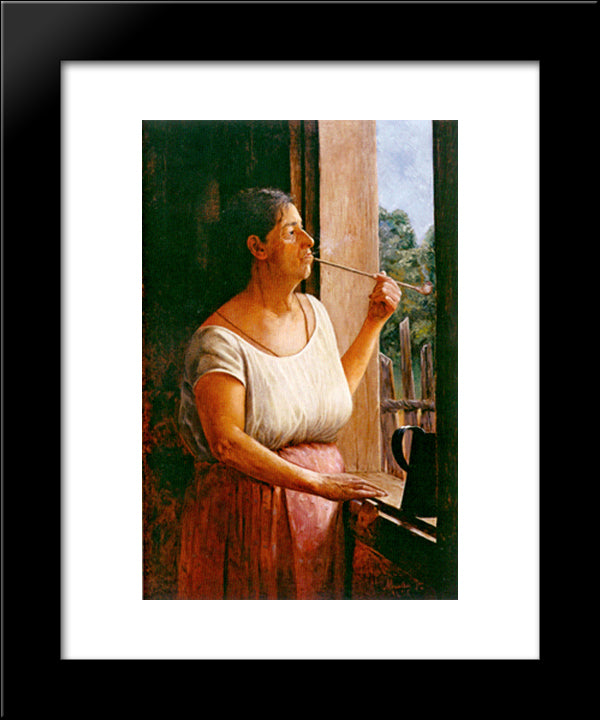 Nha Chica 20x24 Black Modern Wood Framed Art Print Poster by Almeida Junior, Jose Ferraz de
