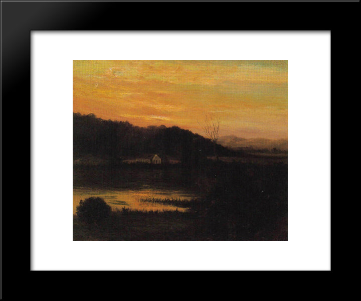 Piracicaba River Landscape 20x24 Black Modern Wood Framed Art Print Poster by Almeida Junior, Jose Ferraz de