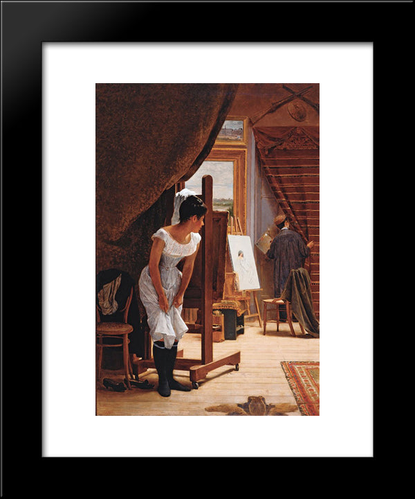 The Inopportune 20x24 Black Modern Wood Framed Art Print Poster by Almeida Junior, Jose Ferraz de