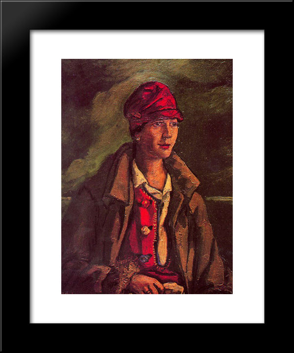 Portrait Of Mrs. Amalia Gutierrez-Solana 20x24 Black Modern Wood Framed Art Print Poster by Solana, Jose Gutierrez