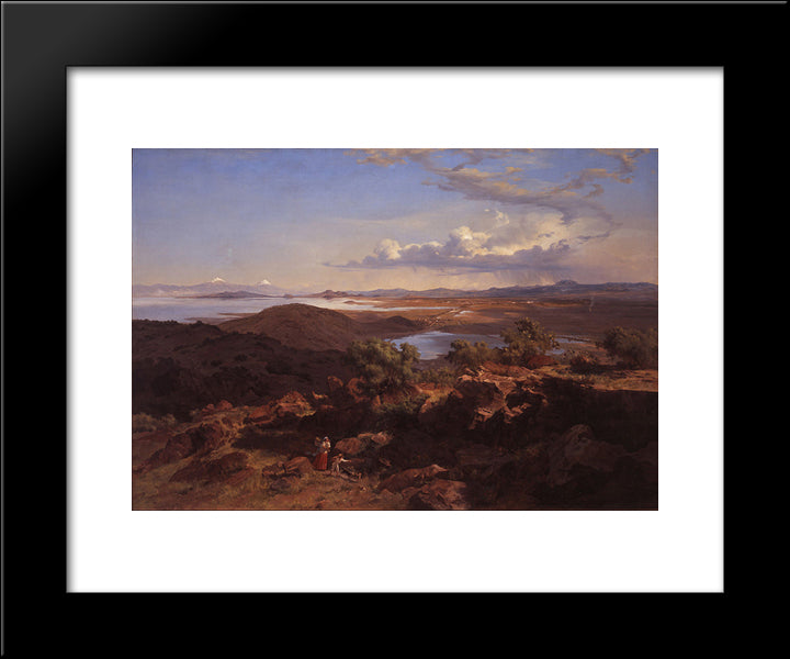 The Valley Of Mexico From The Santa Isabel Mountain Range 20x24 Black Modern Wood Framed Art Print Poster by Velasco Gomez, Jose Maria