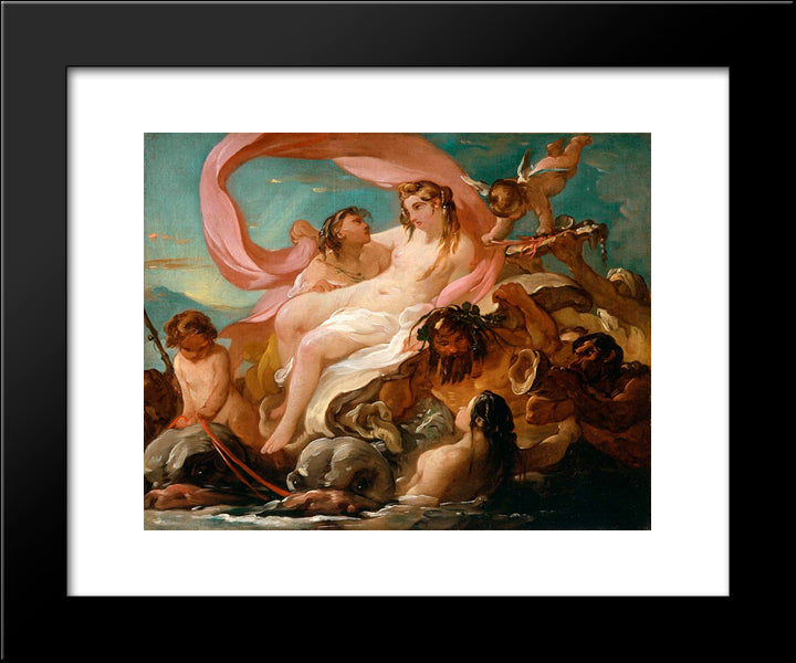 Venus Emerging From The Sea 20x24 Black Modern Wood Framed Art Print Poster by Vien, Joseph Marie