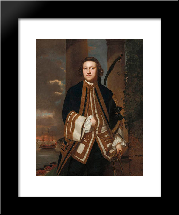 Captain The Honourable George Edgcumbe 20x24 Black Modern Wood Framed Art Print Poster by Reynolds, Joshua