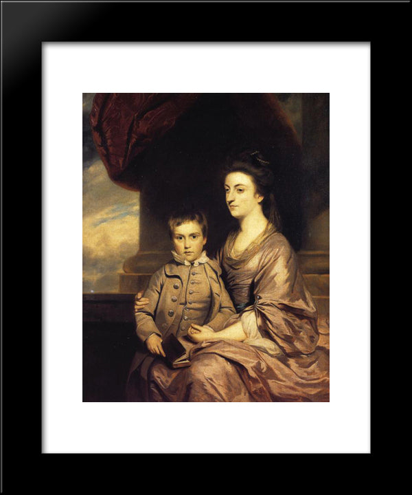 Elizabeth, Countess Of Pembroke And Her Son 20x24 Black Modern Wood Framed Art Print Poster by Reynolds, Joshua