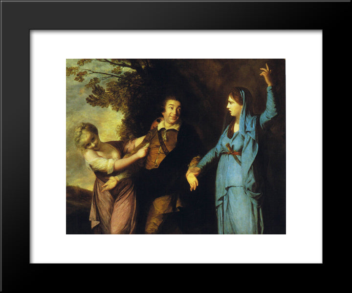 Garrick Between Tragedy And Comedy 20x24 Black Modern Wood Framed Art Print Poster by Reynolds, Joshua