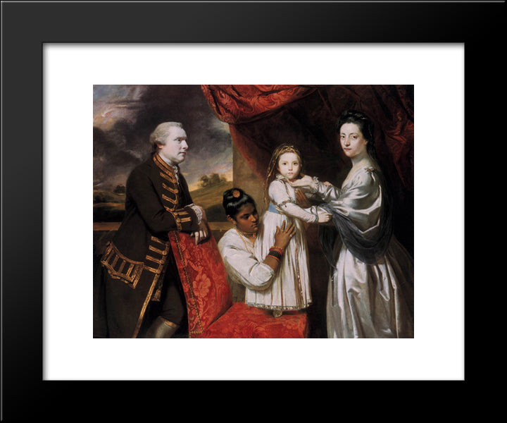 George Clive And His Family With An Indian Maid 20x24 Black Modern Wood Framed Art Print Poster by Reynolds, Joshua