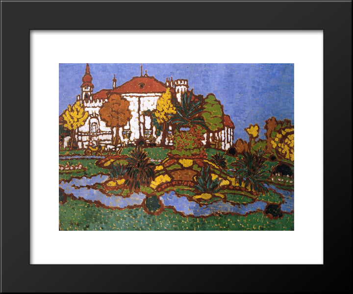Mansion At Geszt 20x24 Black Modern Wood Framed Art Print Poster by Rippl Ronai, Jozsef