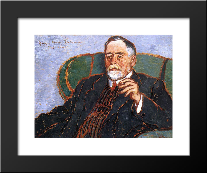 Merse Portrait 20x24 Black Modern Wood Framed Art Print Poster by Rippl Ronai, Jozsef